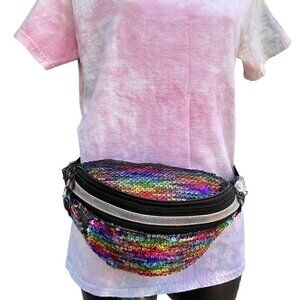 Rainbow Sequin Eras Tour Fanny Pack Taylor Swift Adjustable Strap Women’s Bag